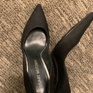 Stuart Weitzman Like-New Black Heels with Shine detail